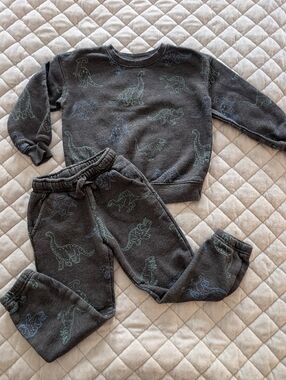 Cat & Jack Toddler Boys Grey Dinosaur Outfit, Size 4T